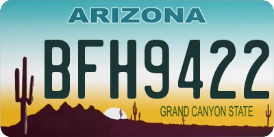 AZ license plate BFH9422
