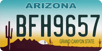 AZ license plate BFH9657