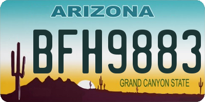 AZ license plate BFH9883