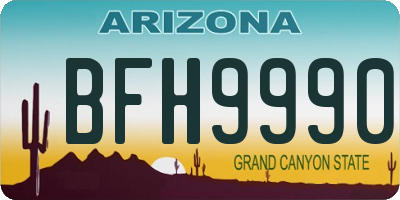 AZ license plate BFH9990
