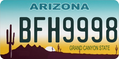 AZ license plate BFH9998