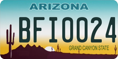 AZ license plate BFI0024