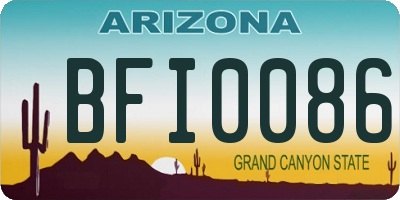 AZ license plate BFI0086
