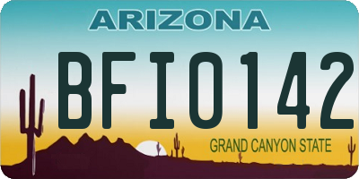 AZ license plate BFI0142