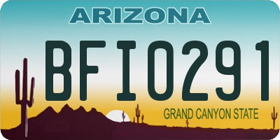 AZ license plate BFI0291