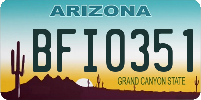 AZ license plate BFI0351
