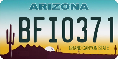 AZ license plate BFI0371