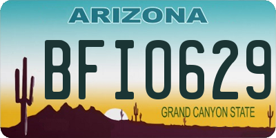 AZ license plate BFI0629