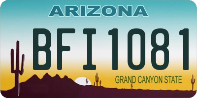 AZ license plate BFI1081