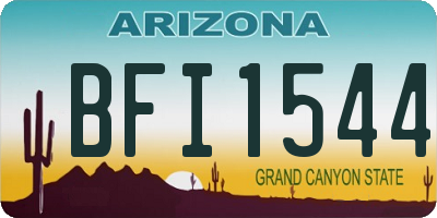 AZ license plate BFI1544