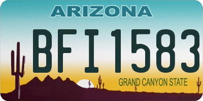 AZ license plate BFI1583