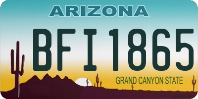 AZ license plate BFI1865