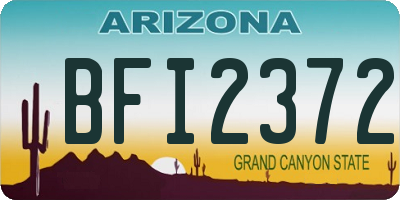 AZ license plate BFI2372