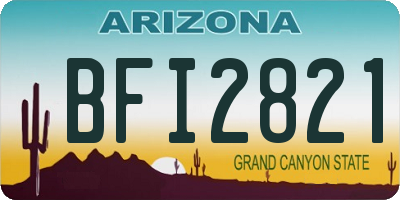 AZ license plate BFI2821