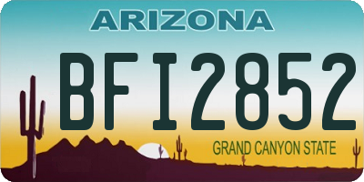 AZ license plate BFI2852