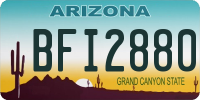 AZ license plate BFI2880