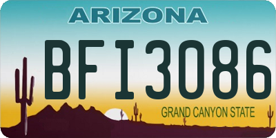 AZ license plate BFI3086