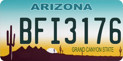 AZ license plate BFI3176