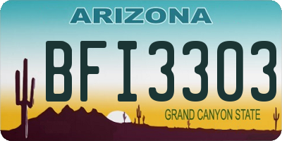 AZ license plate BFI3303