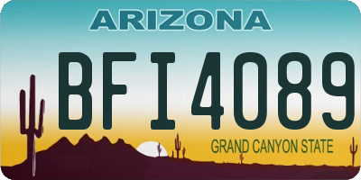 AZ license plate BFI4089