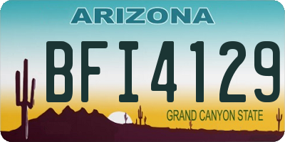 AZ license plate BFI4129