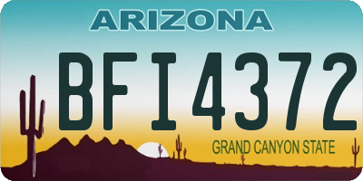 AZ license plate BFI4372