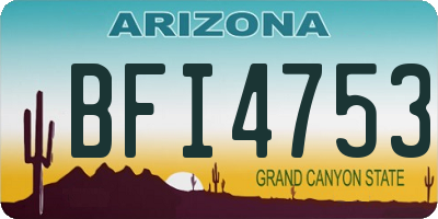 AZ license plate BFI4753