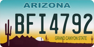AZ license plate BFI4792