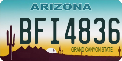 AZ license plate BFI4836