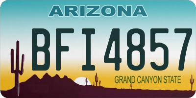 AZ license plate BFI4857