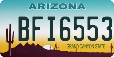 AZ license plate BFI6553