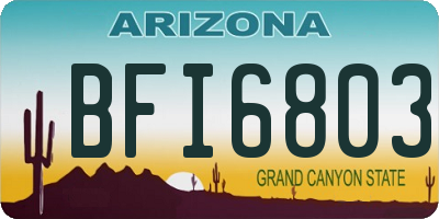 AZ license plate BFI6803