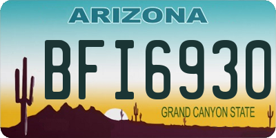 AZ license plate BFI6930