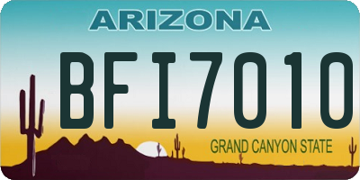 AZ license plate BFI7010