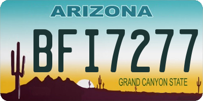AZ license plate BFI7277