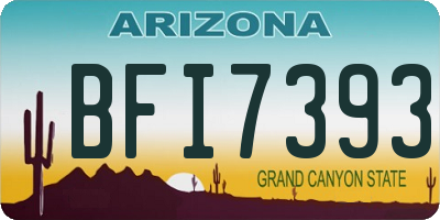 AZ license plate BFI7393