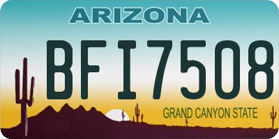 AZ license plate BFI7508