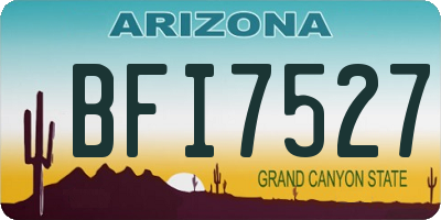 AZ license plate BFI7527