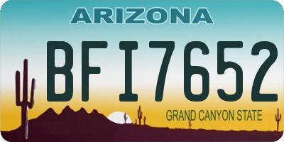 AZ license plate BFI7652