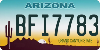 AZ license plate BFI7783