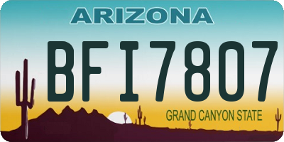 AZ license plate BFI7807