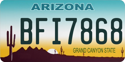 AZ license plate BFI7868