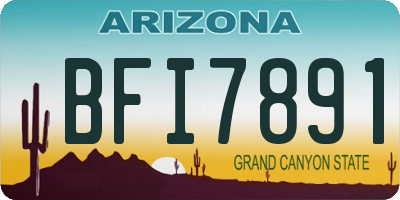 AZ license plate BFI7891