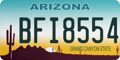 AZ license plate BFI8554