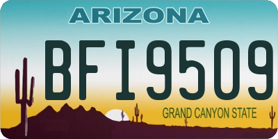 AZ license plate BFI9509