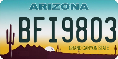 AZ license plate BFI9803