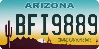 AZ license plate BFI9889