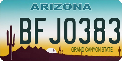 AZ license plate BFJ0383