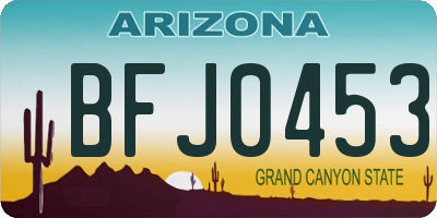 AZ license plate BFJ0453