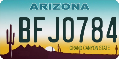 AZ license plate BFJ0784